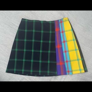 Alice & Olivia “Semira” pleated check miniskirt 0